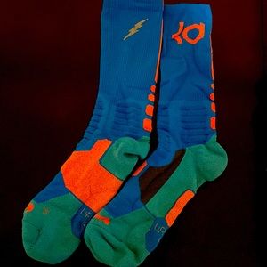 Kevin Durant Nike Elite Socks “Thunder” edition Mens 6-12